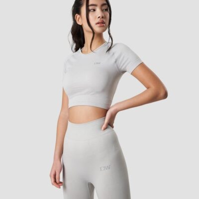 Naiset ICIW Seamless | Define Seamless Cropped T-Shirt Light Grey Wmn