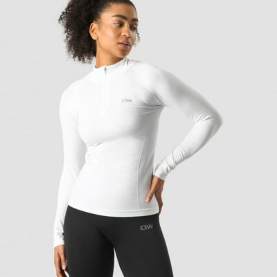 Naiset ICIW Seamless | Everyday Seamless 1/4 Zip Wmn White